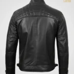Black-Leather-Jacket-Biker-Style-Men-Quilted-Shoulder