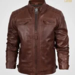 Cafe-Racer-Style-Cognac-Men-Leather-Jacket-Quilted