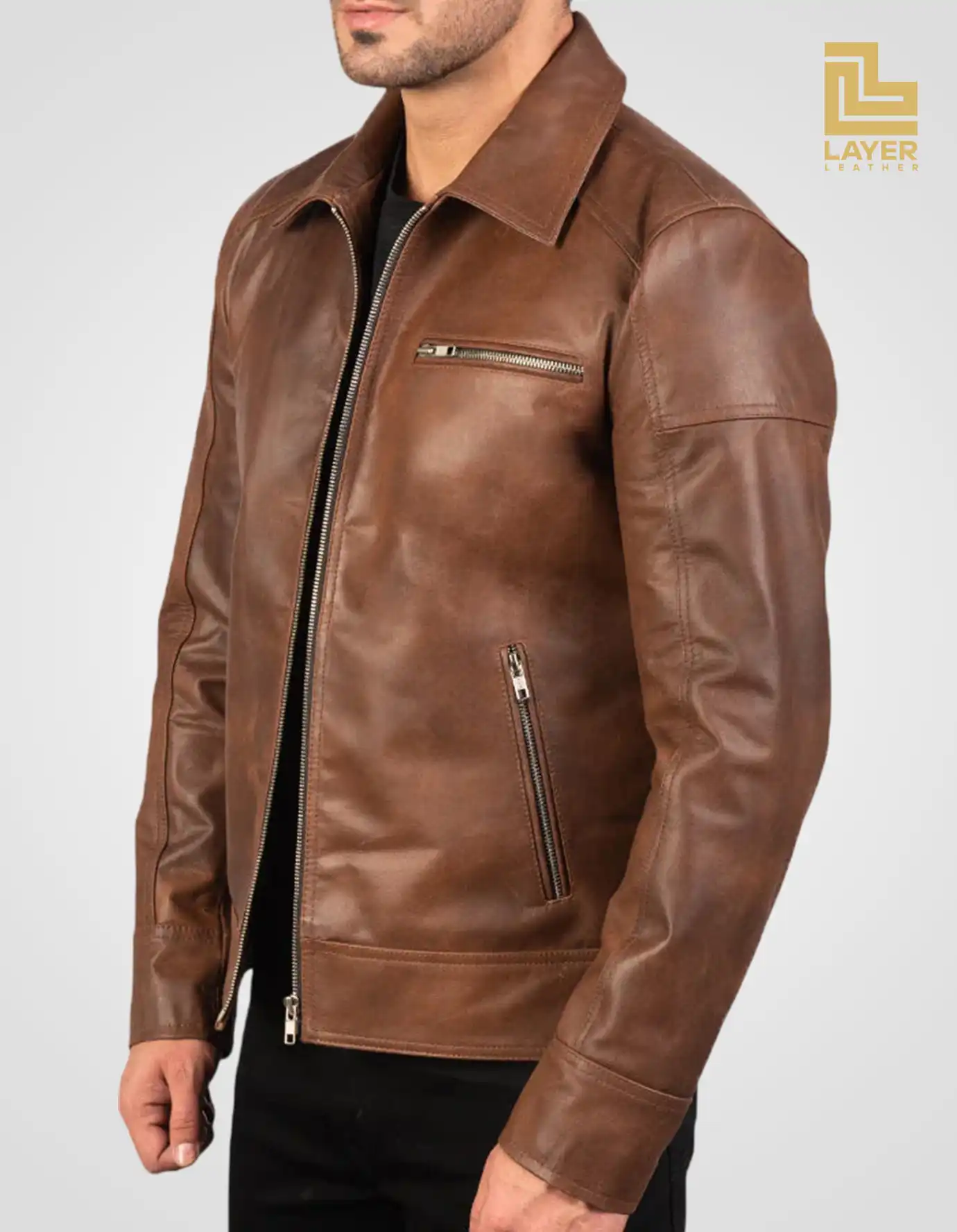 Men-Biker-Leather-Jackets-Lavendard-Brown