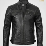Men's-Black-Cafe-Racer-Style-Quilted-Shoulder-Leather-Jacket-2