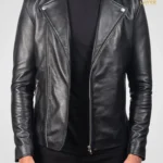 Men's-Black-Sheepskin-Biker-Leahter-Jacket
