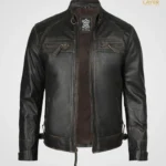 Men's-Cafe-Racer-Leather-Jacket-Rub-off-Brown