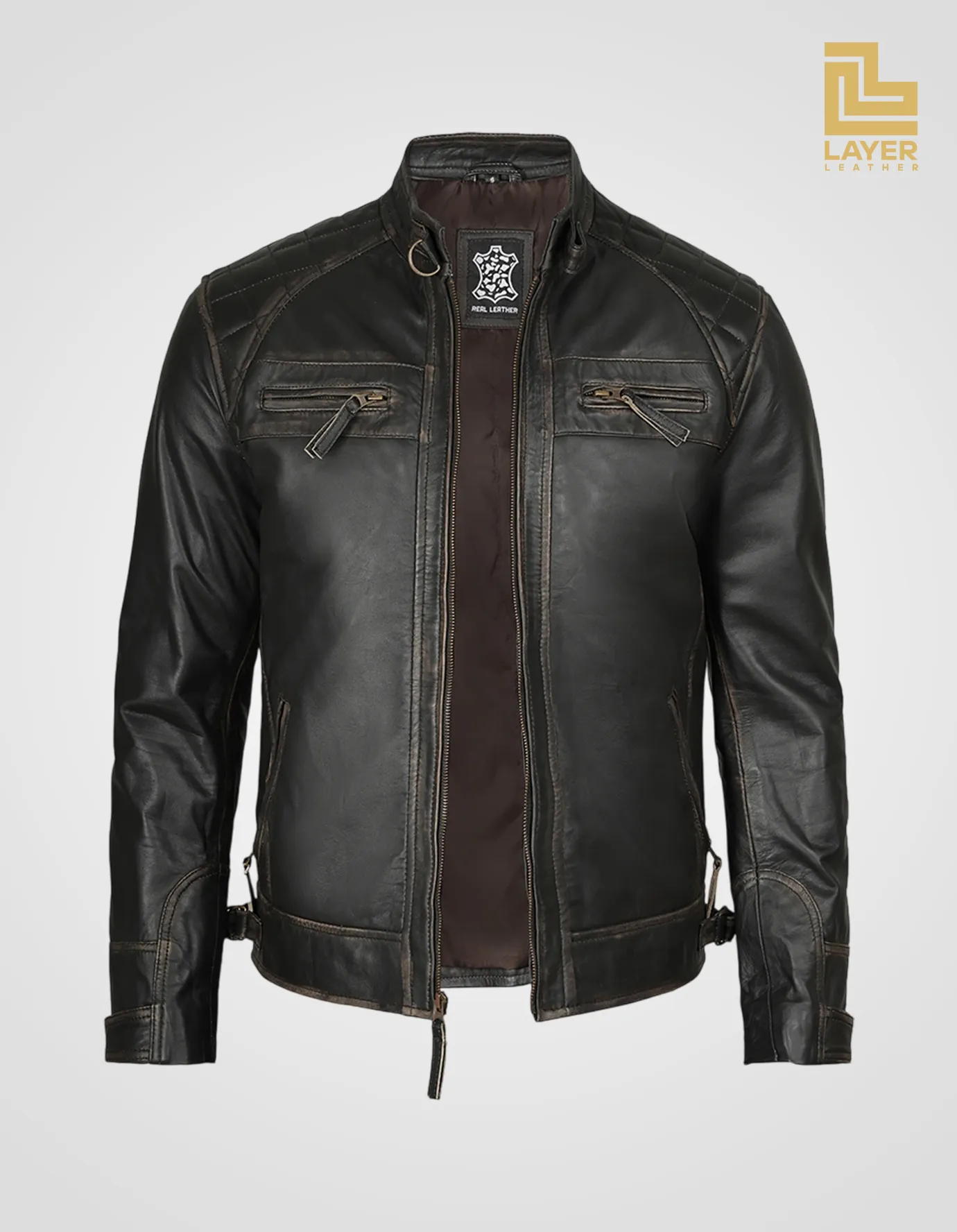 Men's-Cafe-Racer-Leather-Jacket-Rub-off-Brown