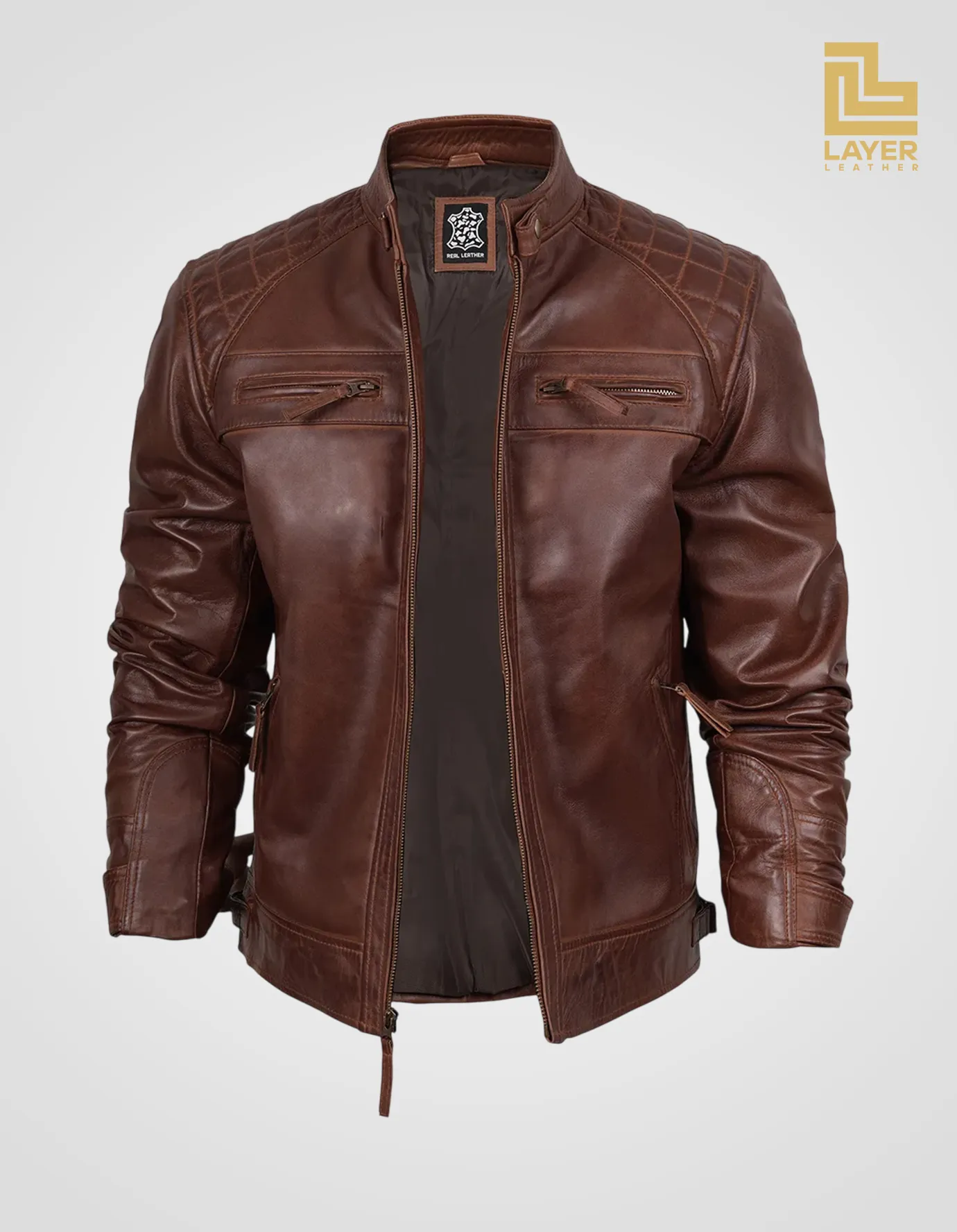 Men's-Cognac-Biker-Leather-Jacket-Quilted-Shoulder
