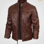 Mens-Distressed-Brown-Biker-Leather-Jacket-With-Quilted-Shoulder
