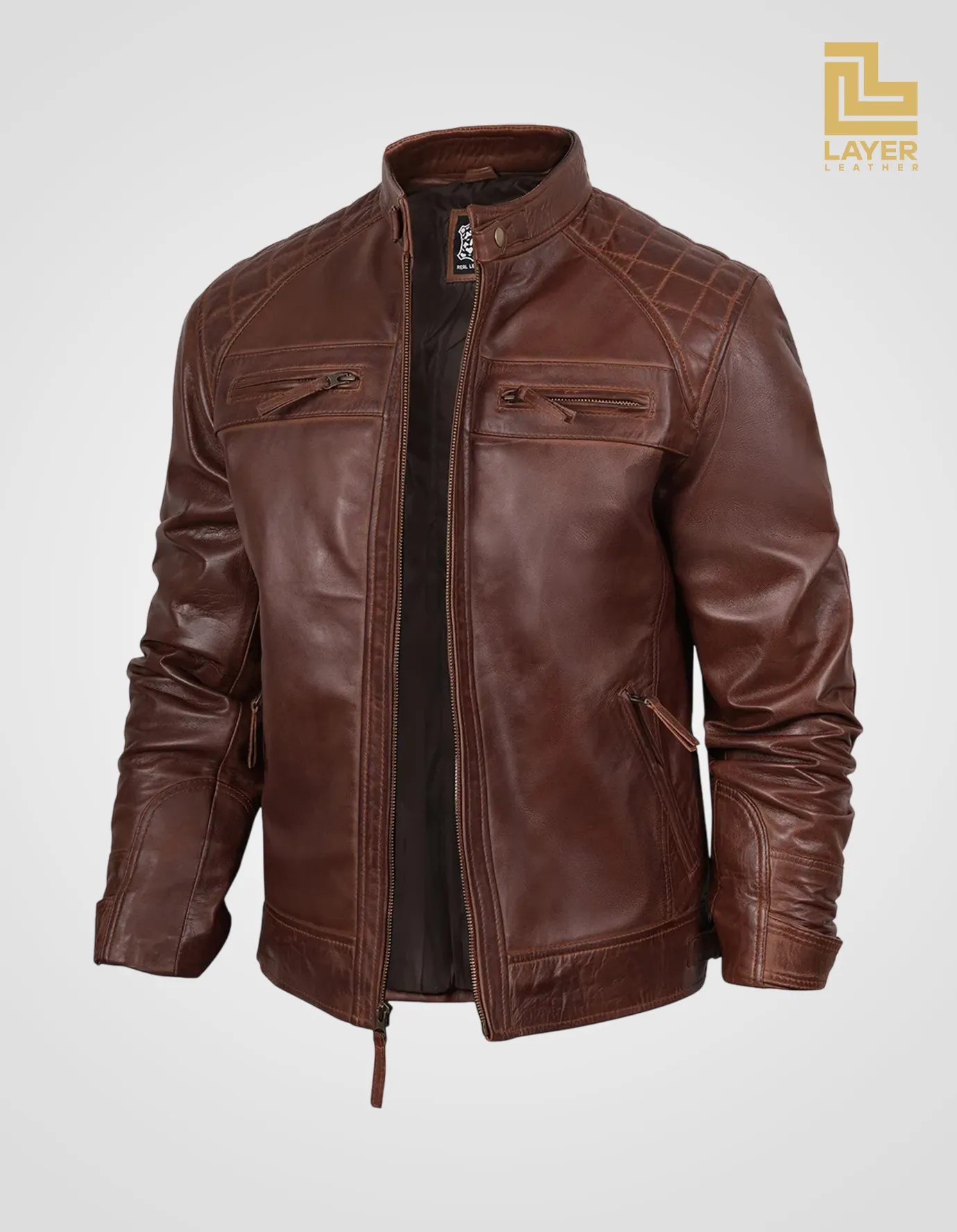 Mens-Distressed-Brown-Biker-Leather-Jacket-With-Quilted-Shoulder