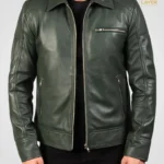 Men's-Green-Lavendard-Biker-Leather-Jacket